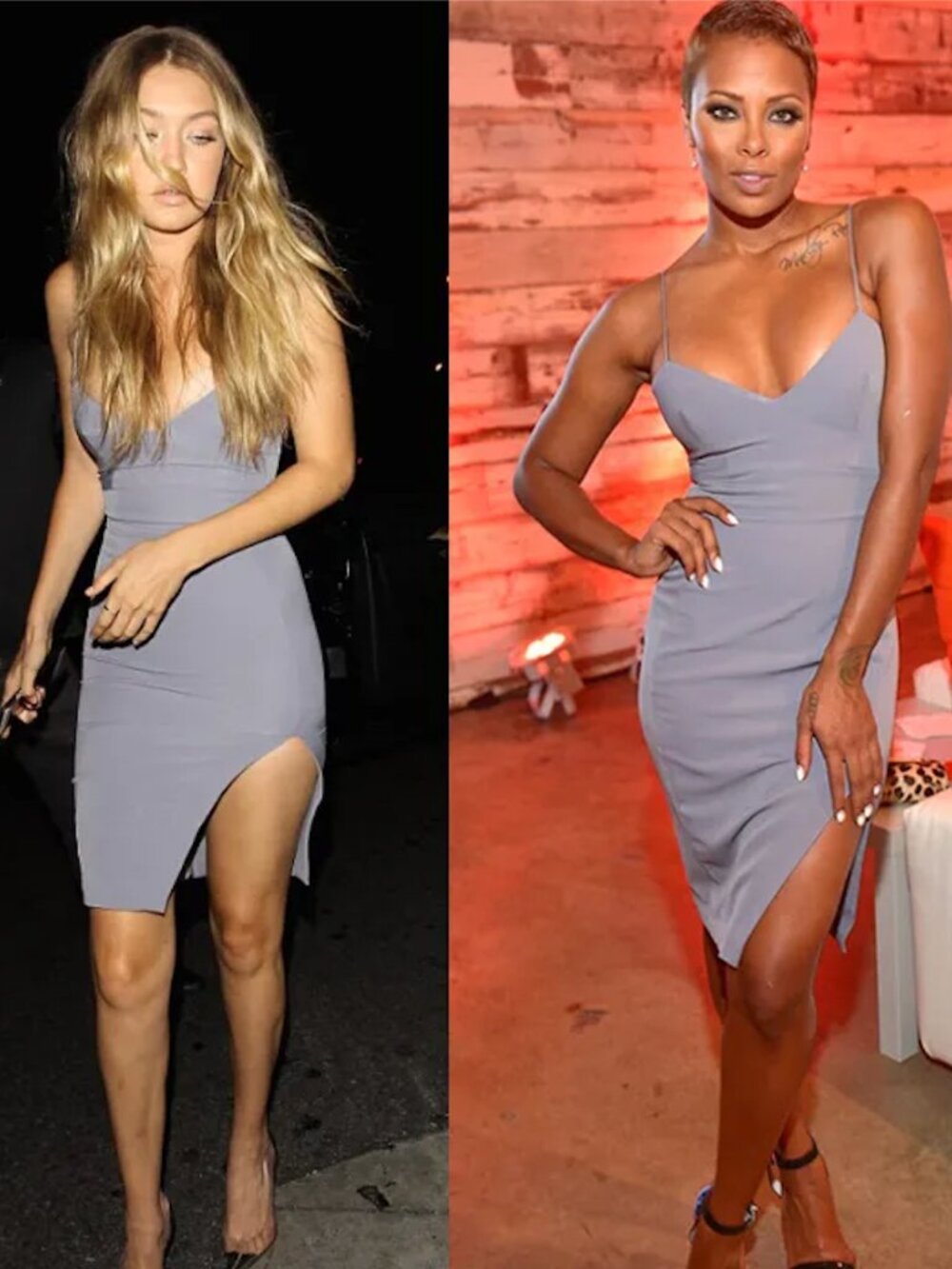 House of CB Raqa Dress S Grey Bodycon Midi Gigi Hadid Celebrity Style